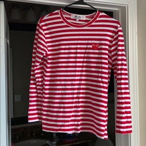 PLAY Comme des Garcons- Red stripe Long Sleeve tee